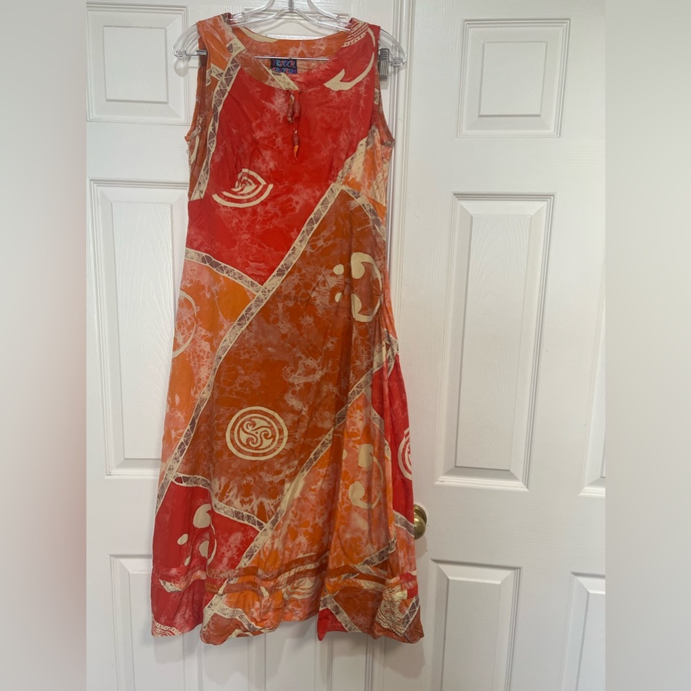Tropical Tantrum Hawaiian Tropic Handkerchief Hem Dress Size S‎